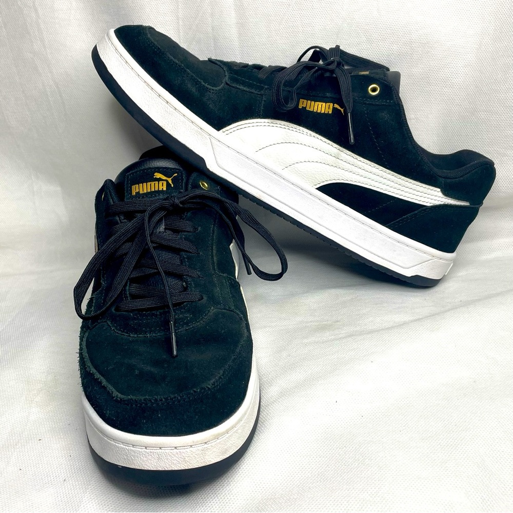 Puma Caven 2.0 Astro Play Mens US 13 Black Gold Suede Leather Sneakers 402372-01